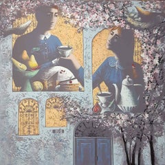He and She, 75x75 cm, acrilico , Tela