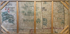 Races, 100x200cm, Oil/Sand/coffee bag( sewn from several parts)