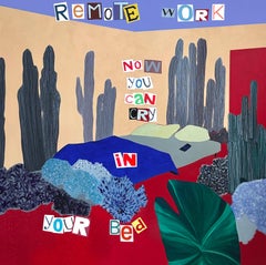 Remote work, 120x120 cm, acrylic, oil, canvas