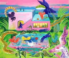Pool party, Acrylic on canvas, 100x120 cm