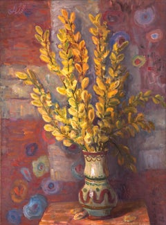 Still life with willow, 108x80 cm, oil on canvas