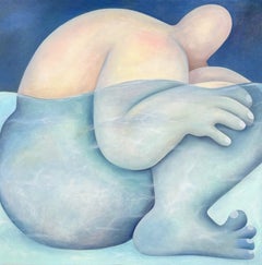 Dans l'eau, 100 x 100 cm, huile sur toile