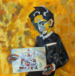Mein Moskau, 100 x 100 cm, Öl, Leinwand, Sand