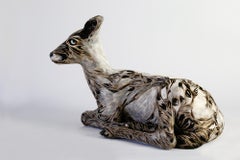 Sophia, Doe, Recycled feathers on resin sculpture