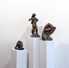 Leda and the Swan . Sculpture Bronze Nude Woman Interior Modern
