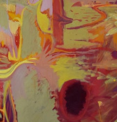 Its still life 8 - Mauve, Yellow, Orange, Light Green Abstract Expression