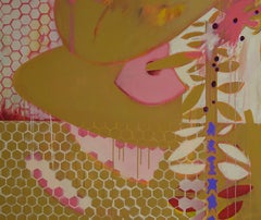 Its still life 7 - Abstract, Mustard, Pink, white, Honeycomb shapes