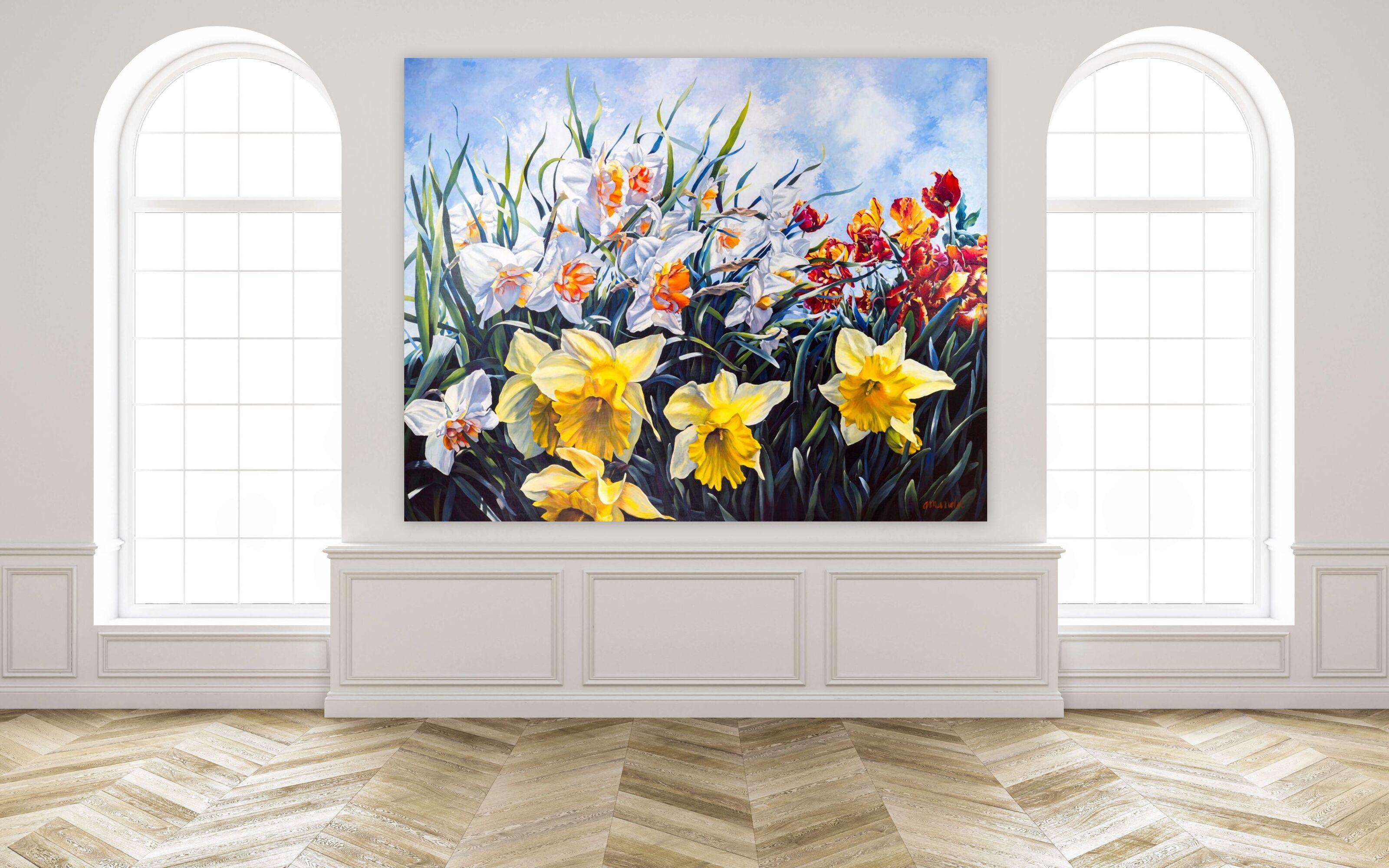 daffodil acrylic painting