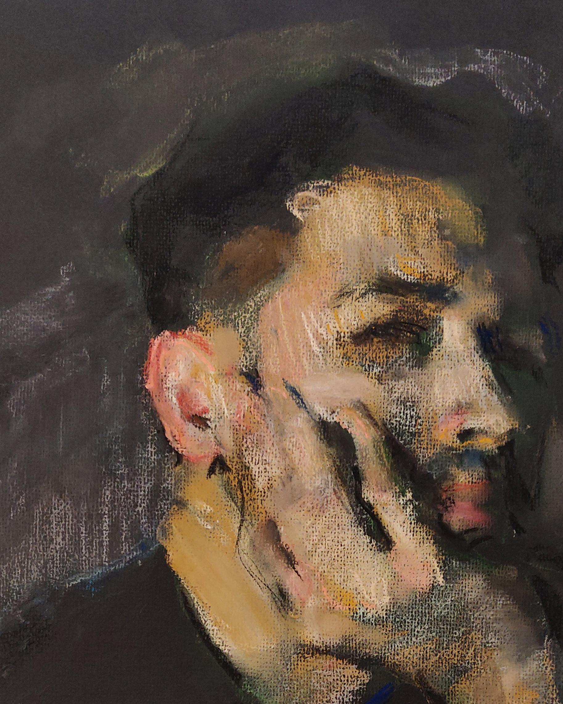 Self-Portrait - Samir Rakhmanov 21st Century Contemporary Pastel Master Drawing For Sale 2