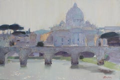 Rome - 21st Century Contemporary Italy Impressionist Oil Landscape