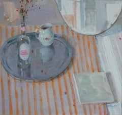 Still Life With a Silver Platter -Valeria Privalikhina Contemporary Oil Painting