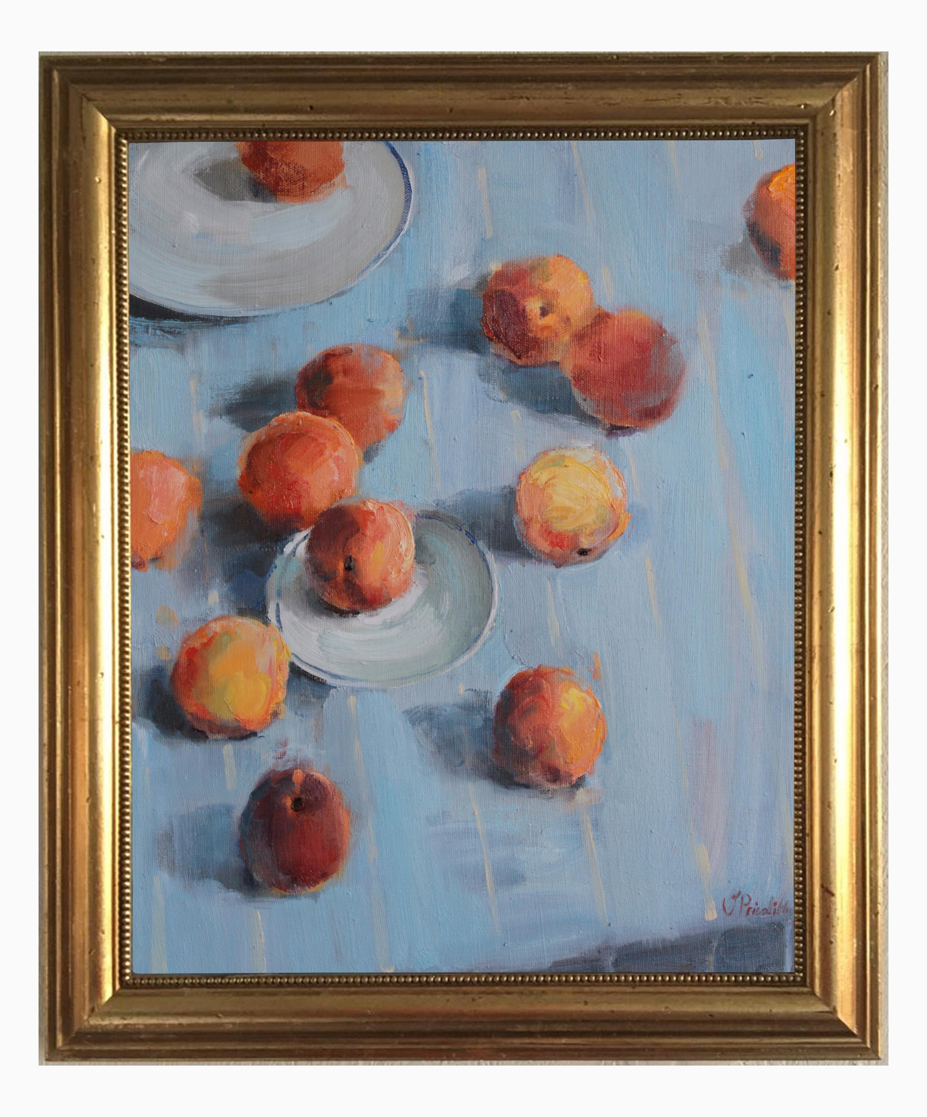 Peaches - Valeria Privalikhina 21st Century Contemporary Oil Painting Still Life 1