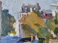 A Street In Montmartre - 21st Century Contemporary Paris Urban Oil Painting