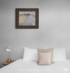 On the Beach - 21st Century Contemporary Summer Scene OIl Painting