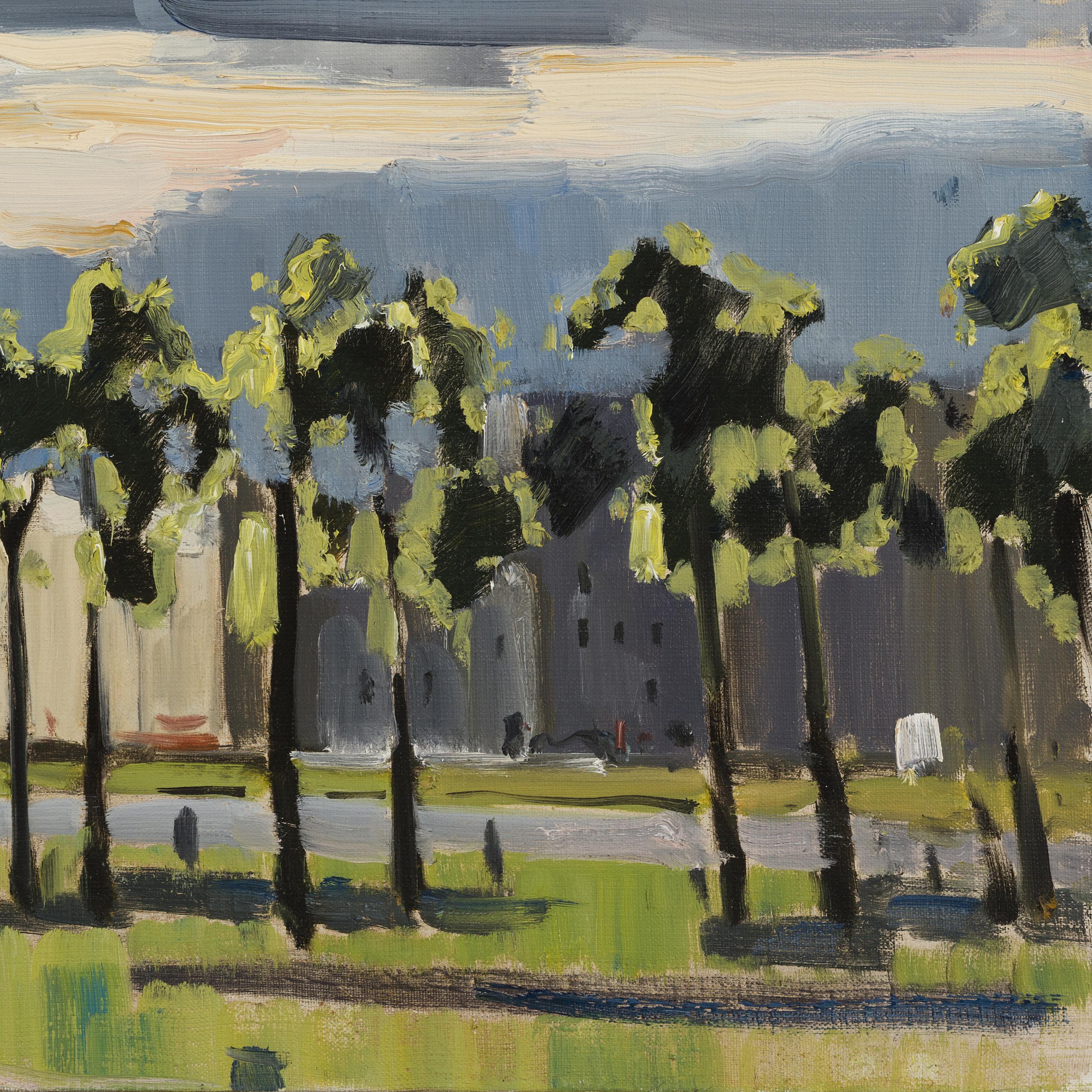 After the Rain - 21st Century Contemporary Oil Lanscape Triumphal Arch Painting For Sale 1