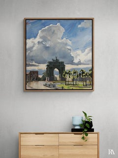 After the Rain - 21st Century Contemporary Oil Lanscape Triumphal Arch Painting