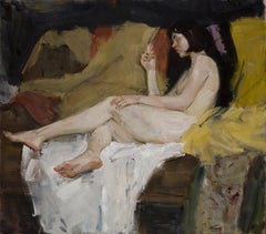 Nude - 21st Century Contemporary Classical Realist Reclining Nude Oil Painting