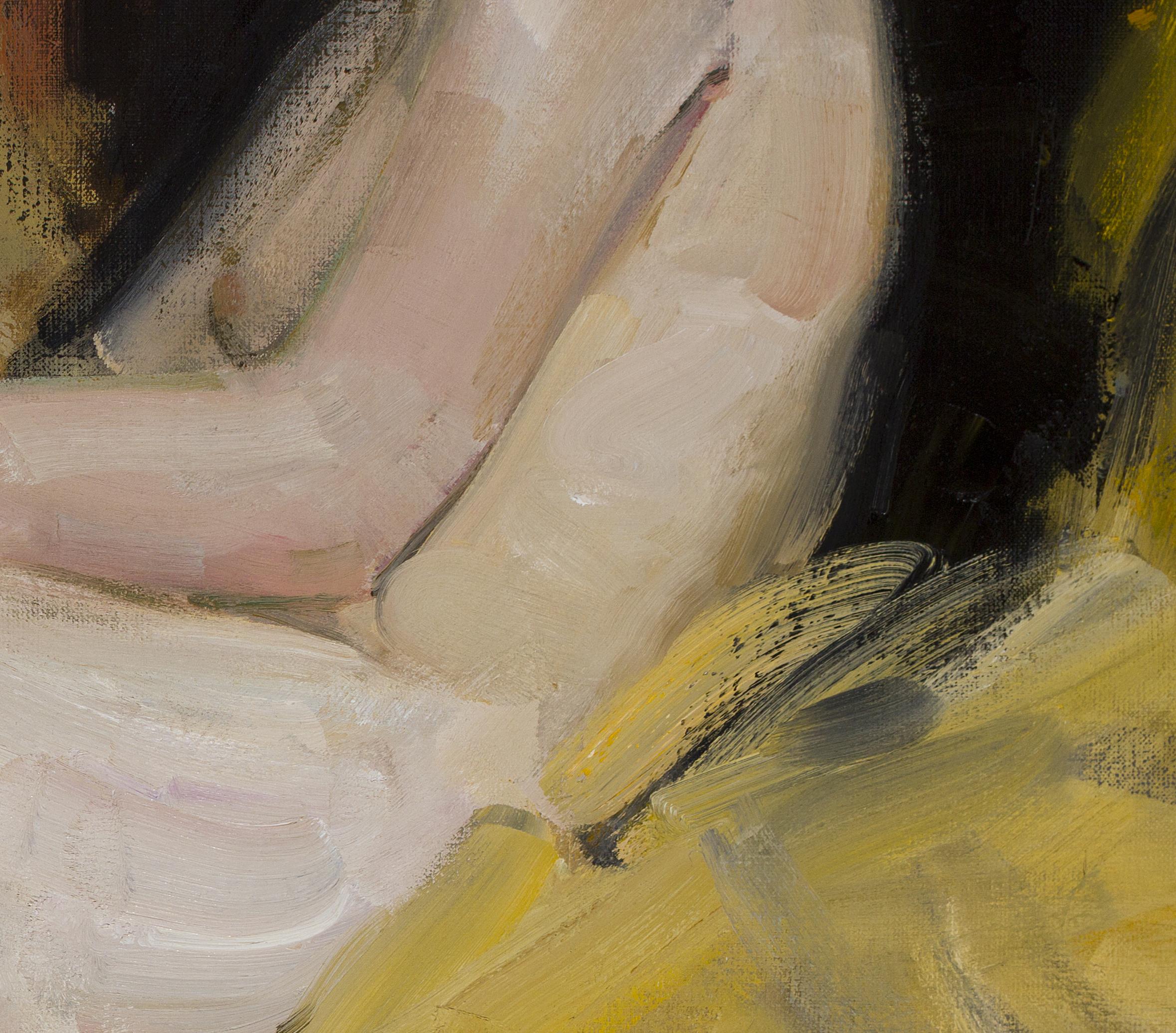 Nude - 21st Century Contemporary Classical Realist Reclining Nude Oil Painting For Sale 3