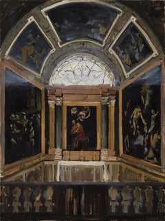 Capella Contarelli - 21st Century Contemporary Baroque Roman Church Oil Painting
