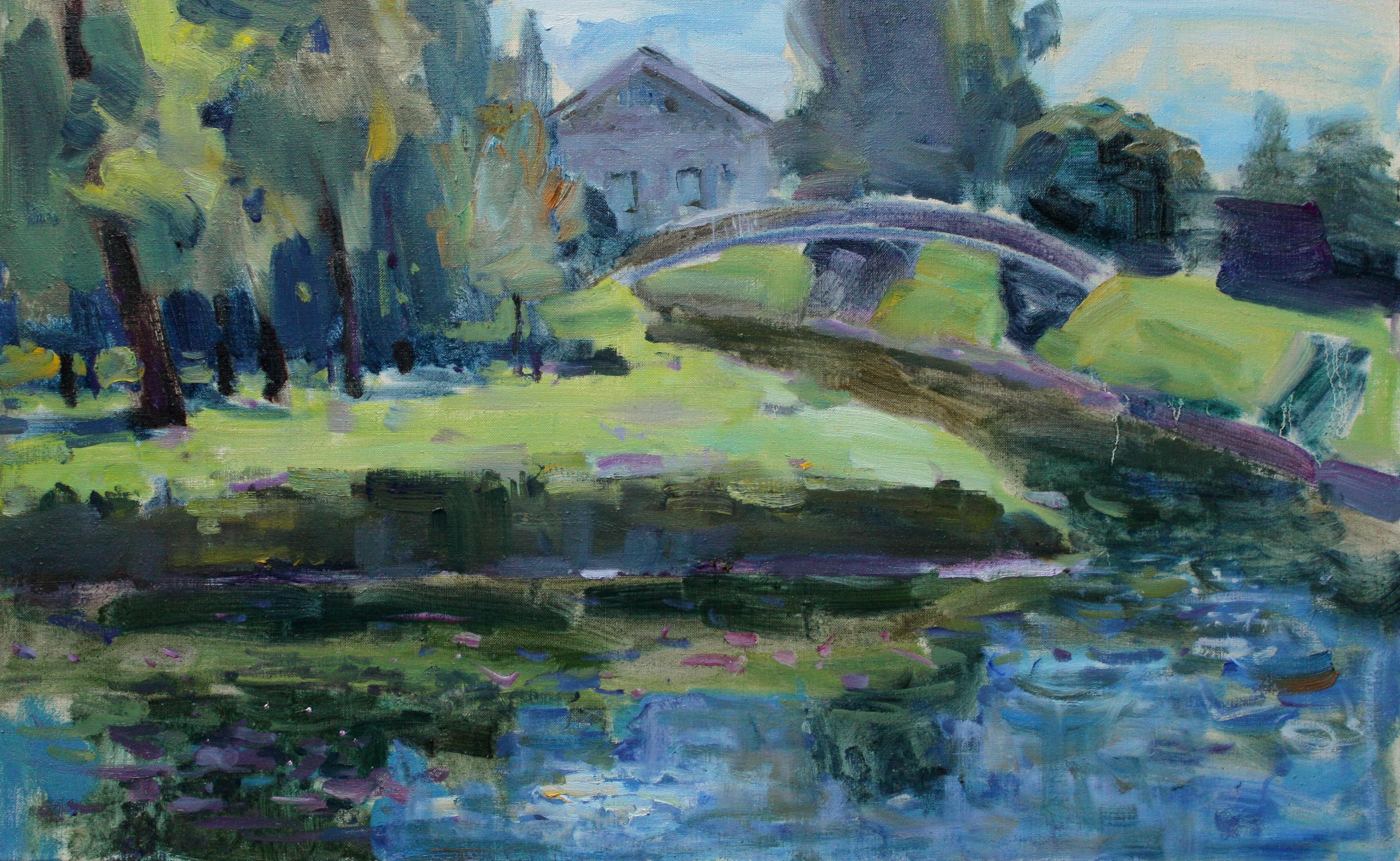 Valeria Privalikhina Landscape Painting - Summer Day - 21st Century Contemporary Impressionist Landscape Oil Painting