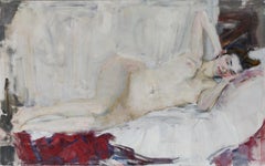 Reclining Nude - 21st Century Contemporary Impressionist Oil Painting