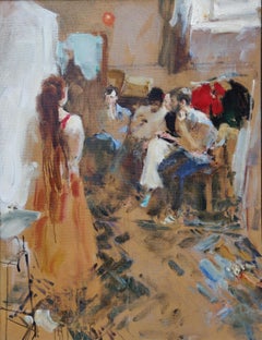 Artist Friends in the Studio - 21st Century Contemporary Impressionist Painting