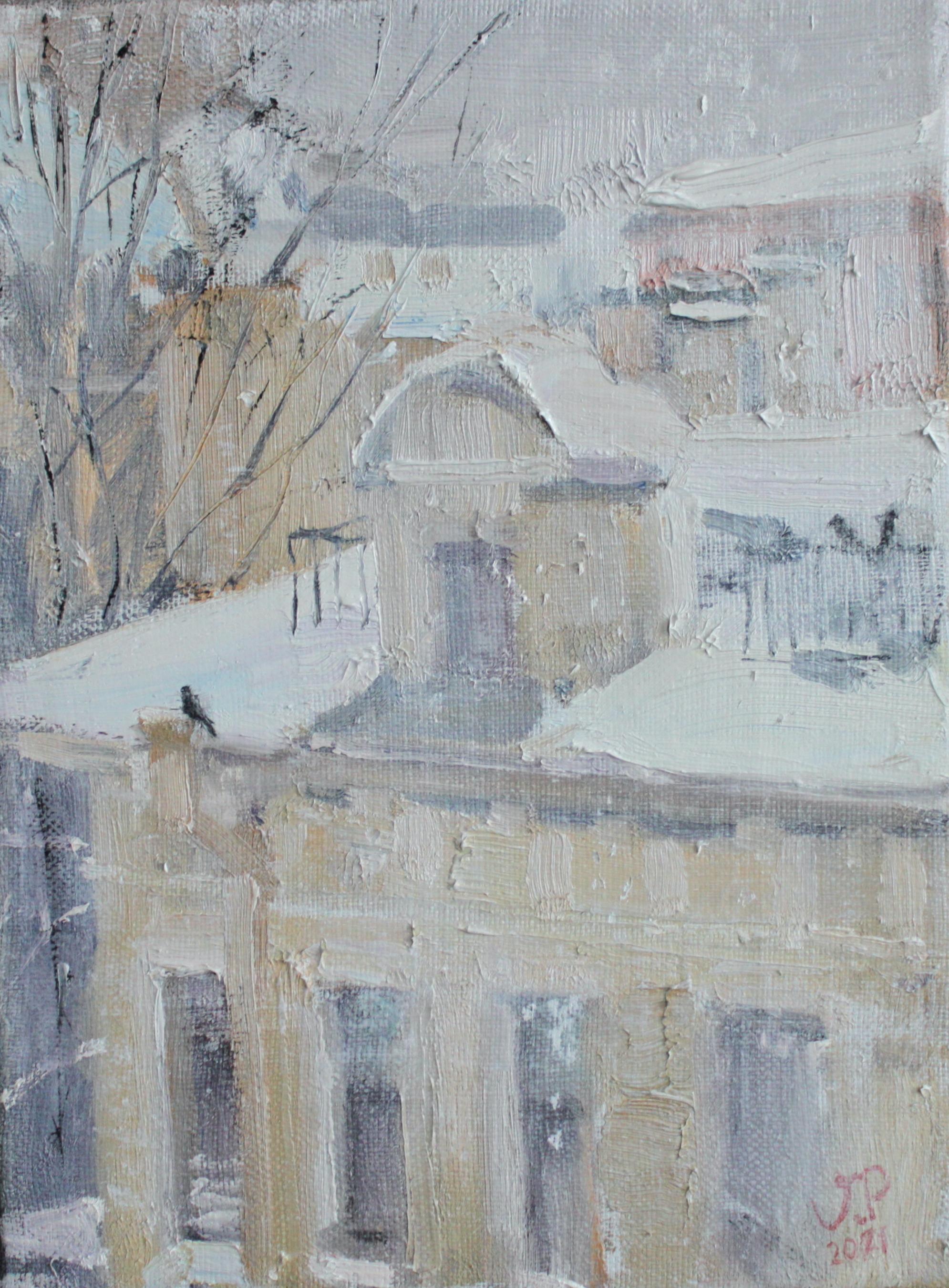 This soft powdery white landscape by Valeria Privalikhina is one of her latest artworks painted in 2021. 

The artist shared about this intimate landscape: “This year, we had a snowy winter in St. Petersburg, and I enjoyed a real snowfall from the
