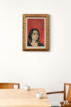 Self-Portrait On Red - Yaroslava Tichshenko 21st Century Contemporary Painting