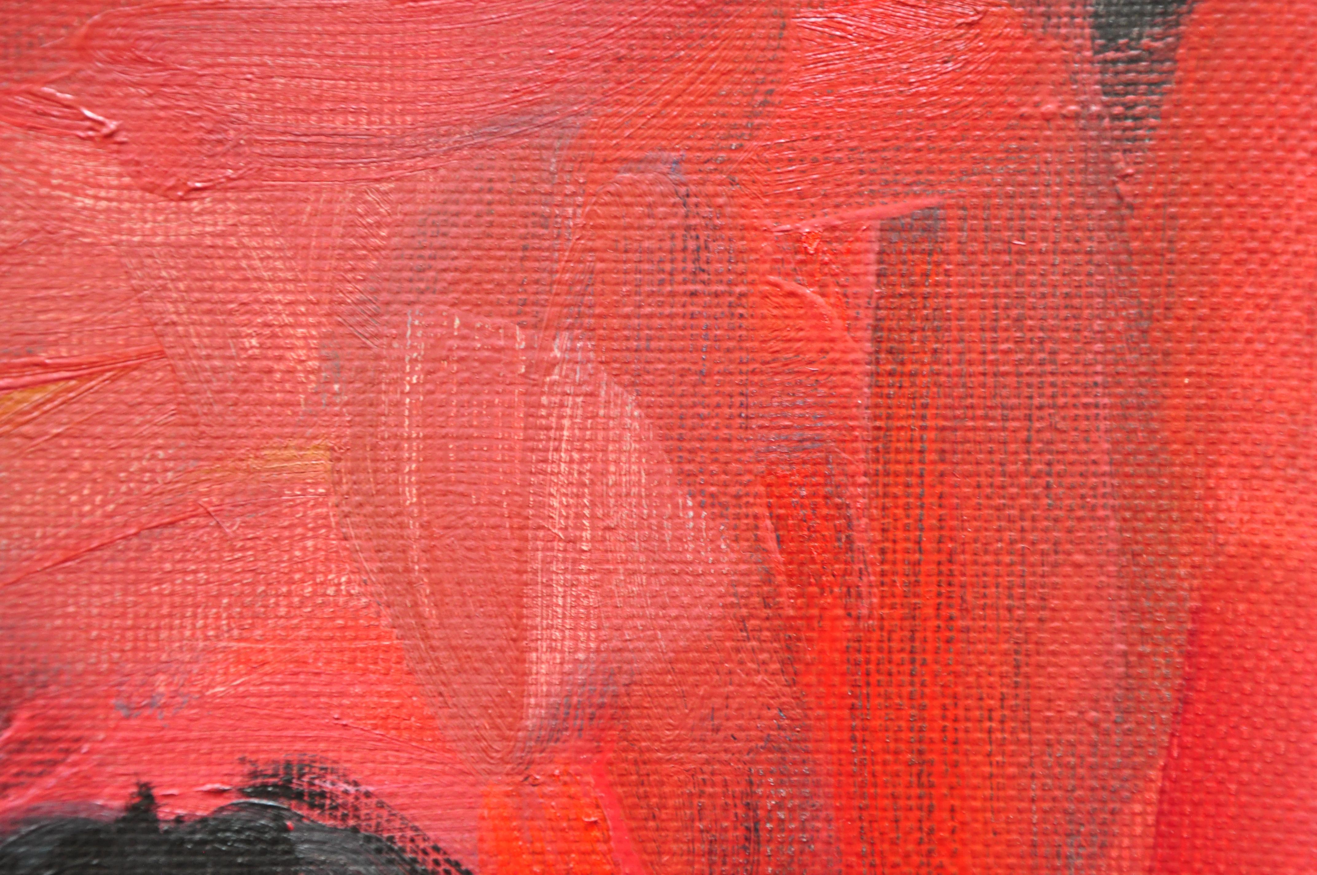 Self-Portrait On Red - Yaroslava Tichshenko 21st Century Contemporary Painting  For Sale 2