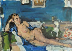 Lying Nude - 21st Century Contemporary Oil Female Beauty Painting