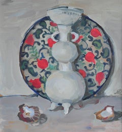 Vase and Dish With Pomegranate - Yaroslava Tichshenko 21st Century Oil Painting 