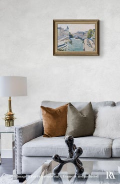 View of the Seine - 21st Century Contemporary Paris Impressionist Oil Painting