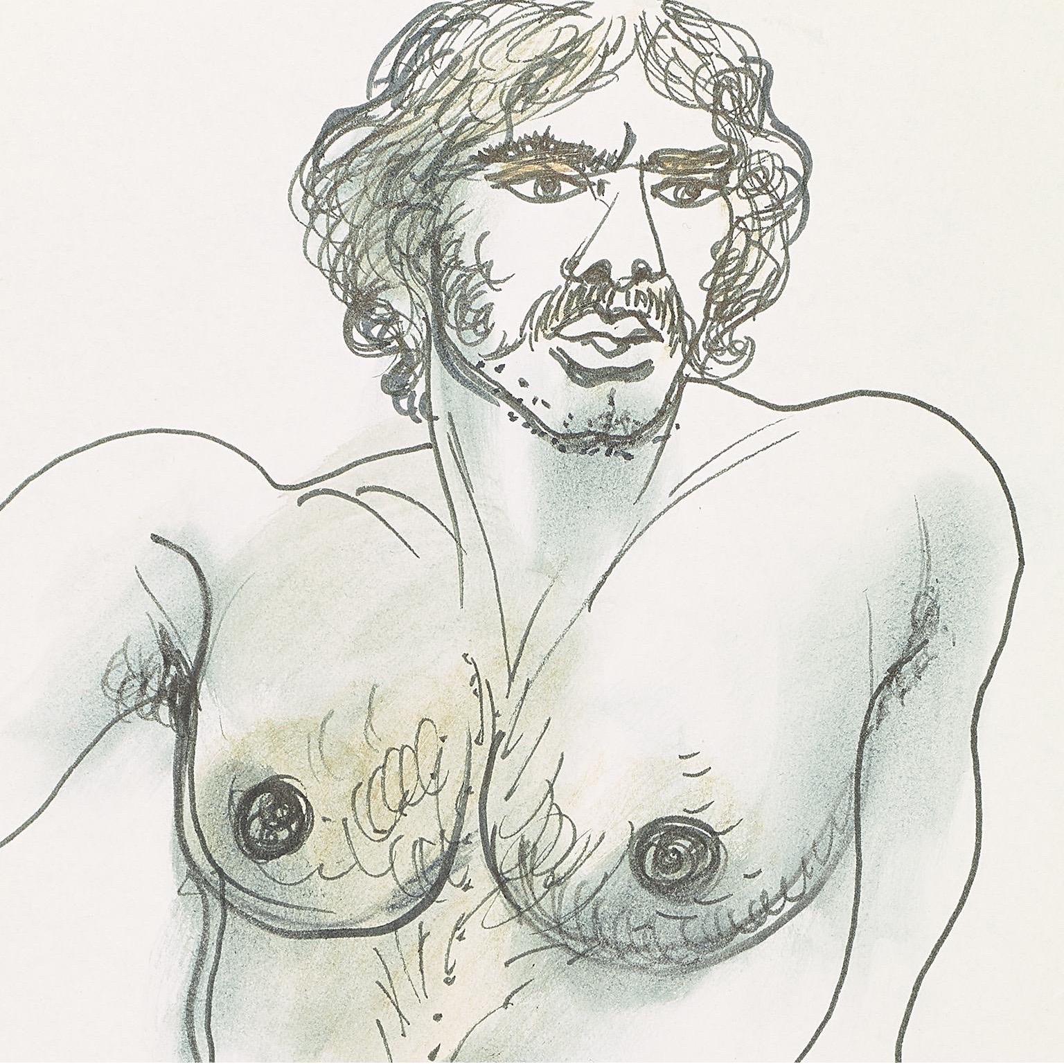 Erotisches „ Akt-Autoporträt“ aus Marrakesch, 70er Jahre  – Art von Yves Saint Laurent 