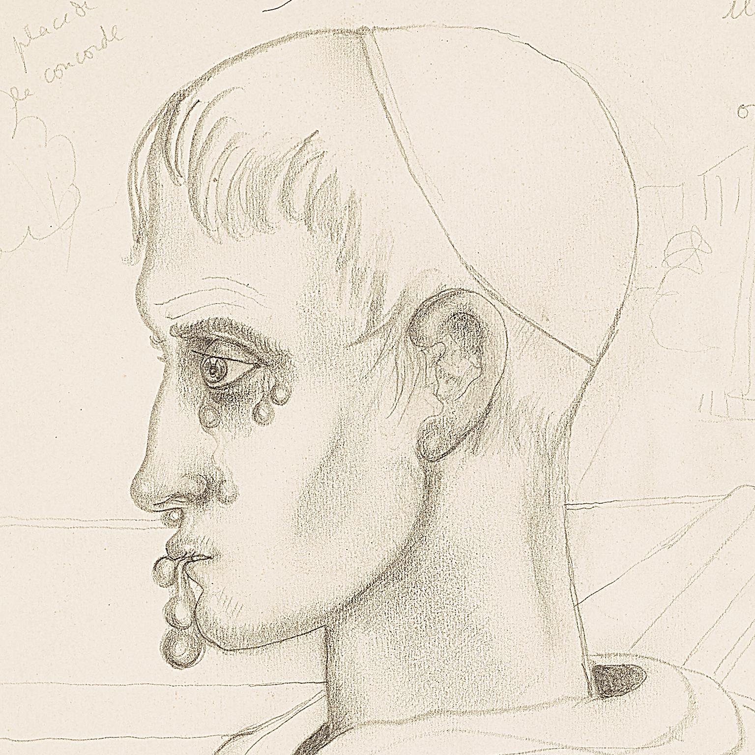 Museumsarbeiten „Smara“! (Beige), Portrait, von Jean Cocteau