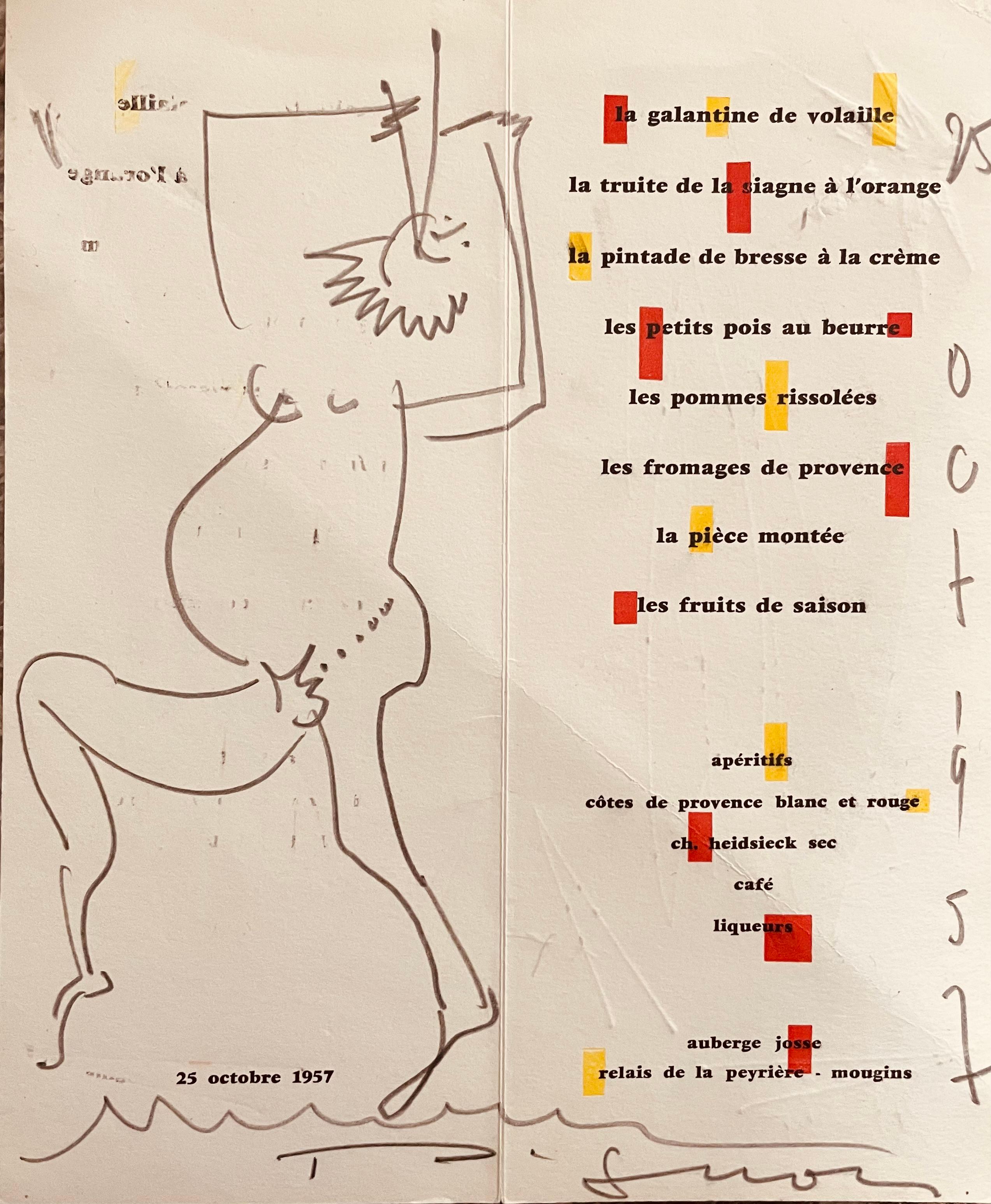 Menu del compleanno di Pablo Picasso . 1957 1