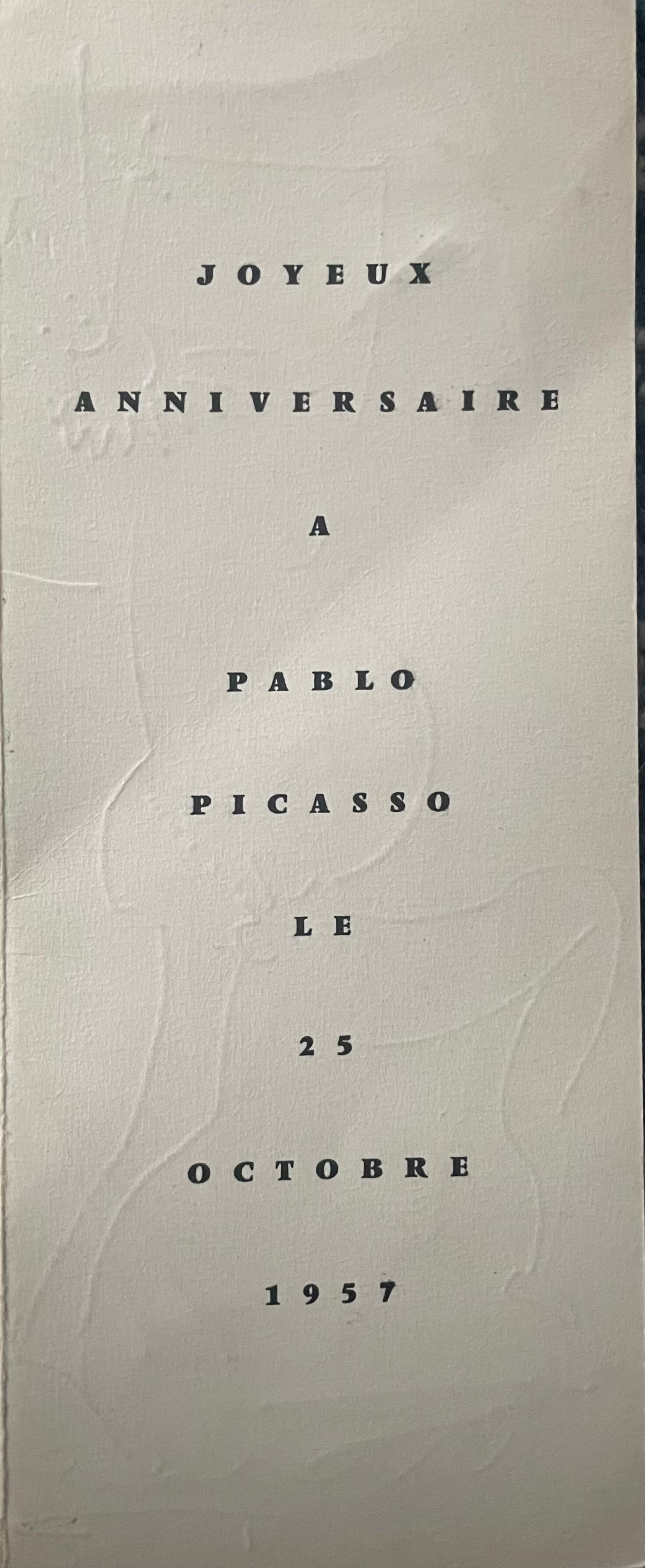 Pablo Picasso 's birthday Menu 