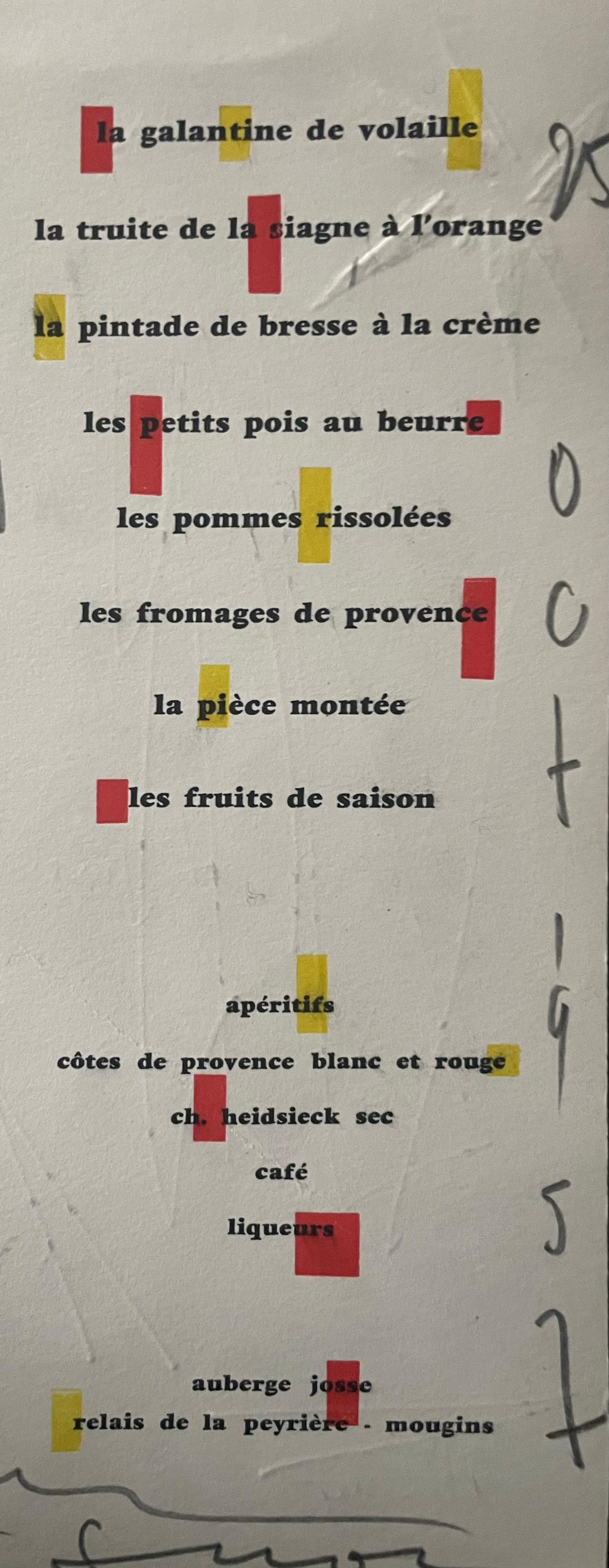 Pablo Picasso's birthday menu . 1957 3