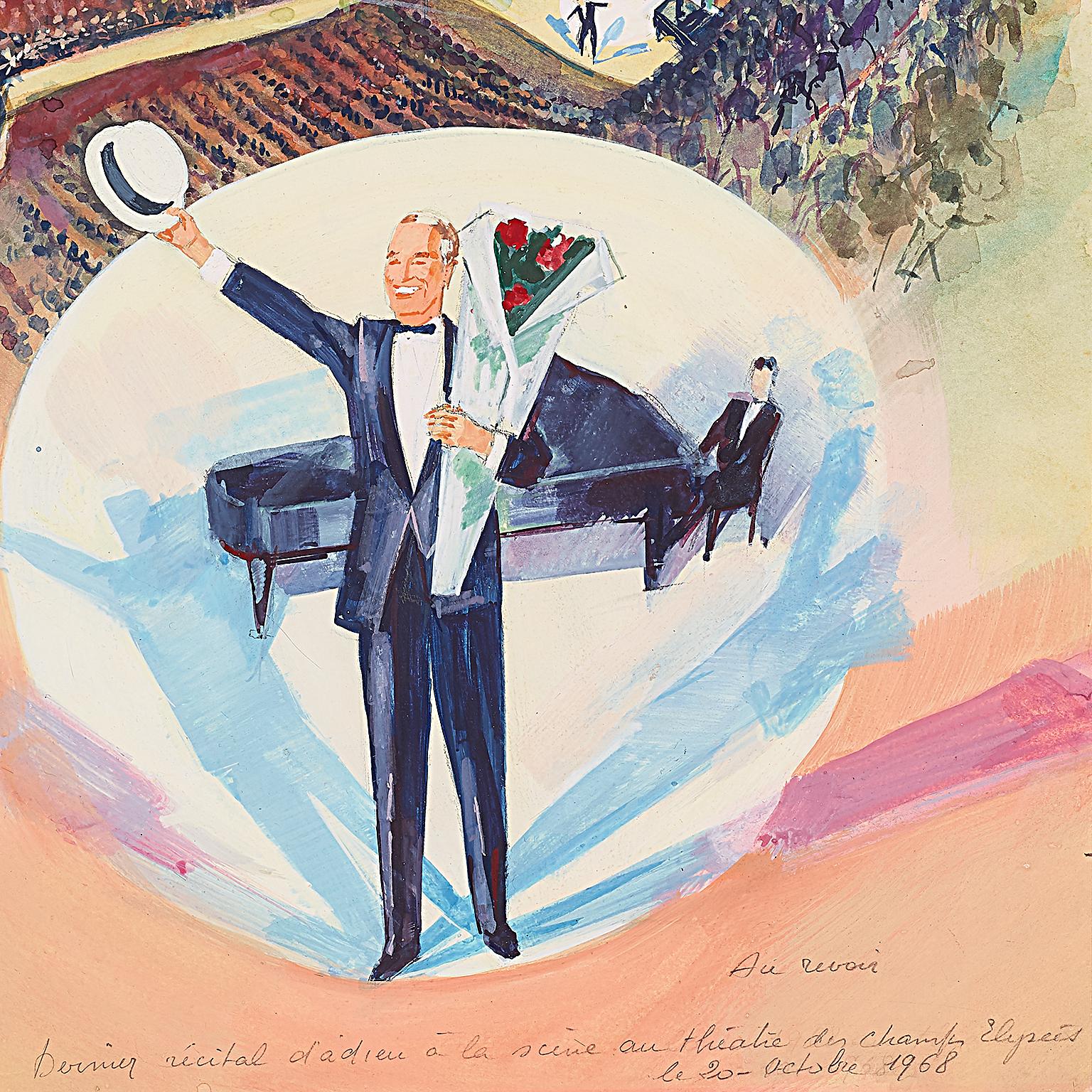 Maurice Chevalier's farewell . Champs Elysées Theater. PARIS - Brown Portrait by James Rassiat