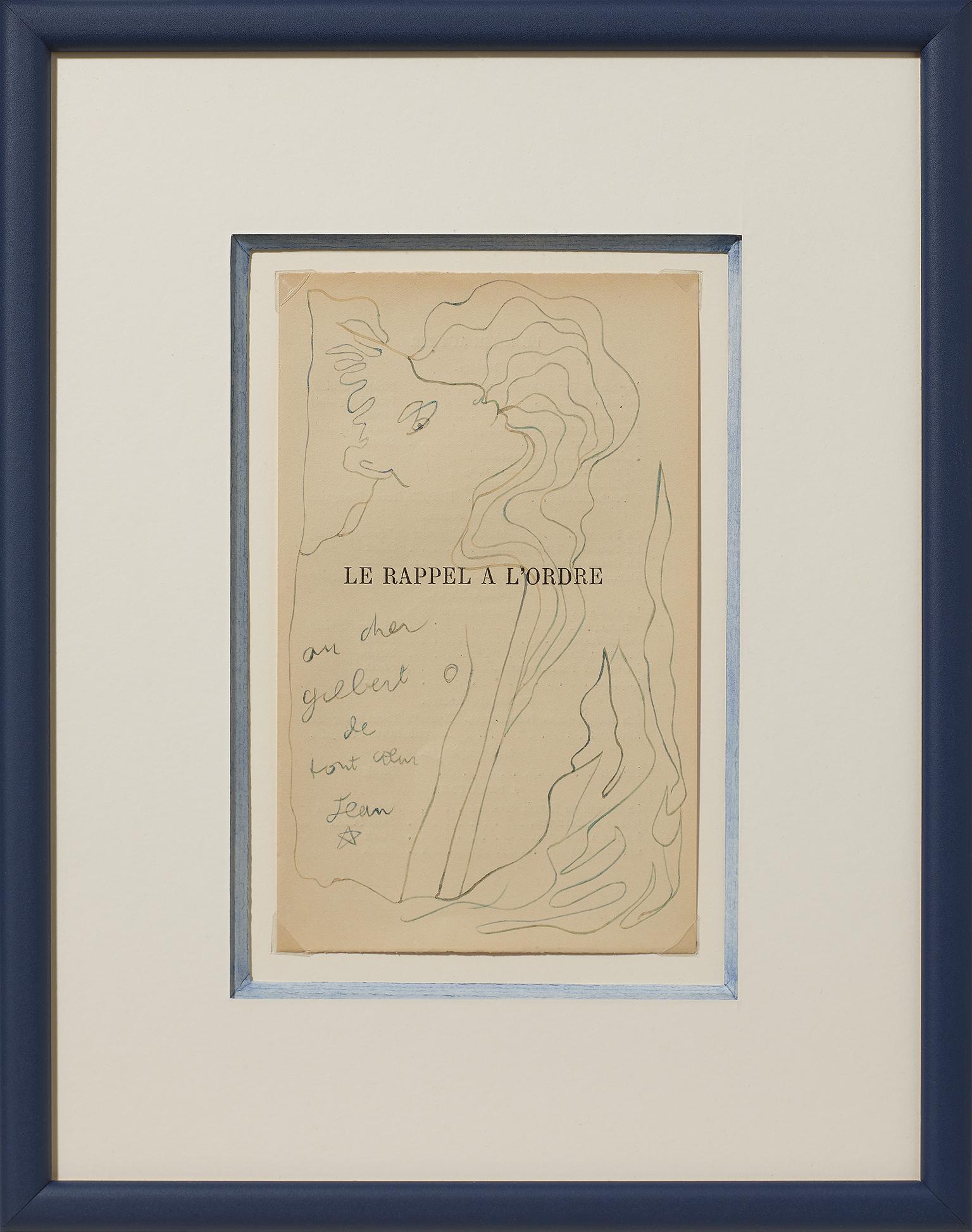 Figurative Art Jean Cocteau - "Jeune Homme de Profiles " .