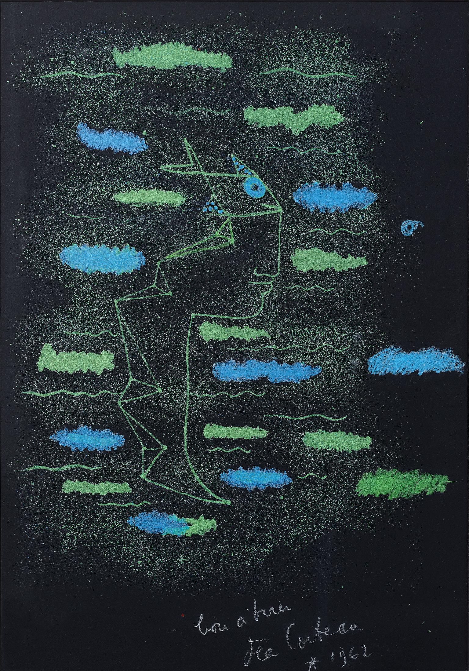 prototype unique Visage Poisson - Art de Jean Cocteau