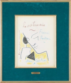 " La voix Humaine " original drawing " Human Voice " by J. Cocteau .certified .