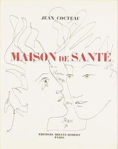 " double face  " original drawing by Jean Cocteau . certified