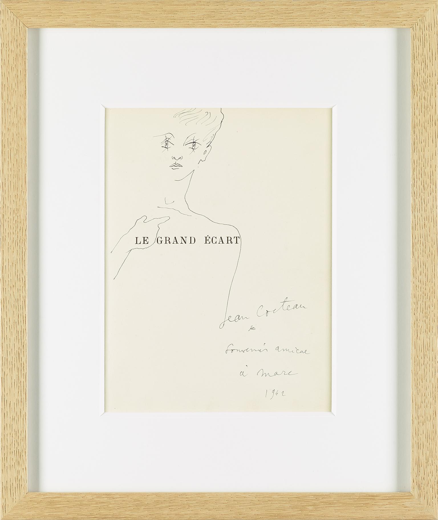 Jean Cocteau 
Original, beglaubigt von Madame Annie Guedras.
Größe der Zeichnung: 23,5 x 17,7 cm
