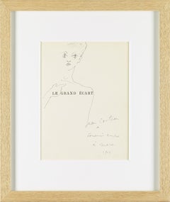 „portrait d'homme aux longs cils“ von Jean Cocteau . zertifiziert