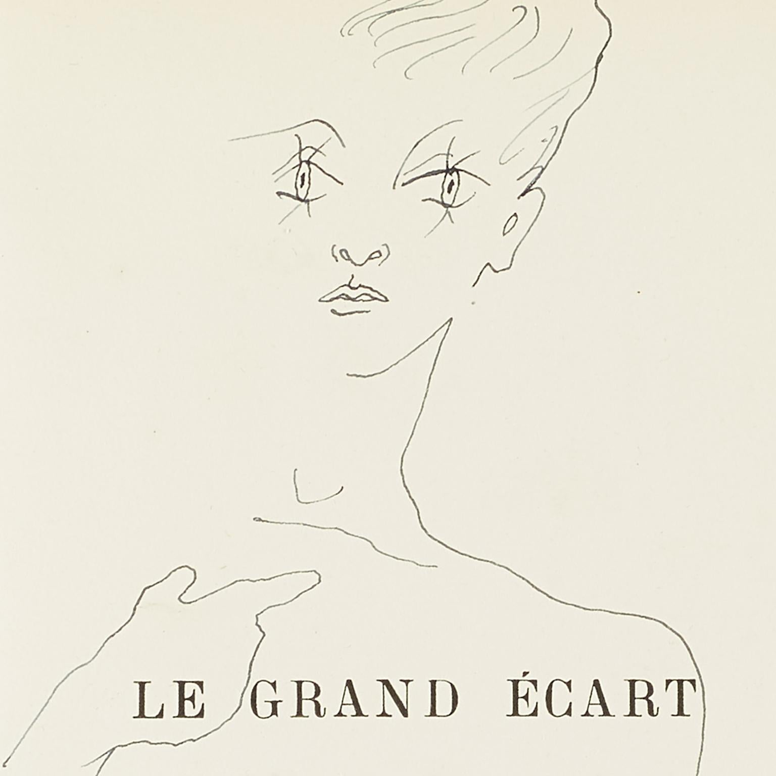 „portrait d'homme aux longs cils“ von Jean Cocteau . zertifiziert im Angebot 2