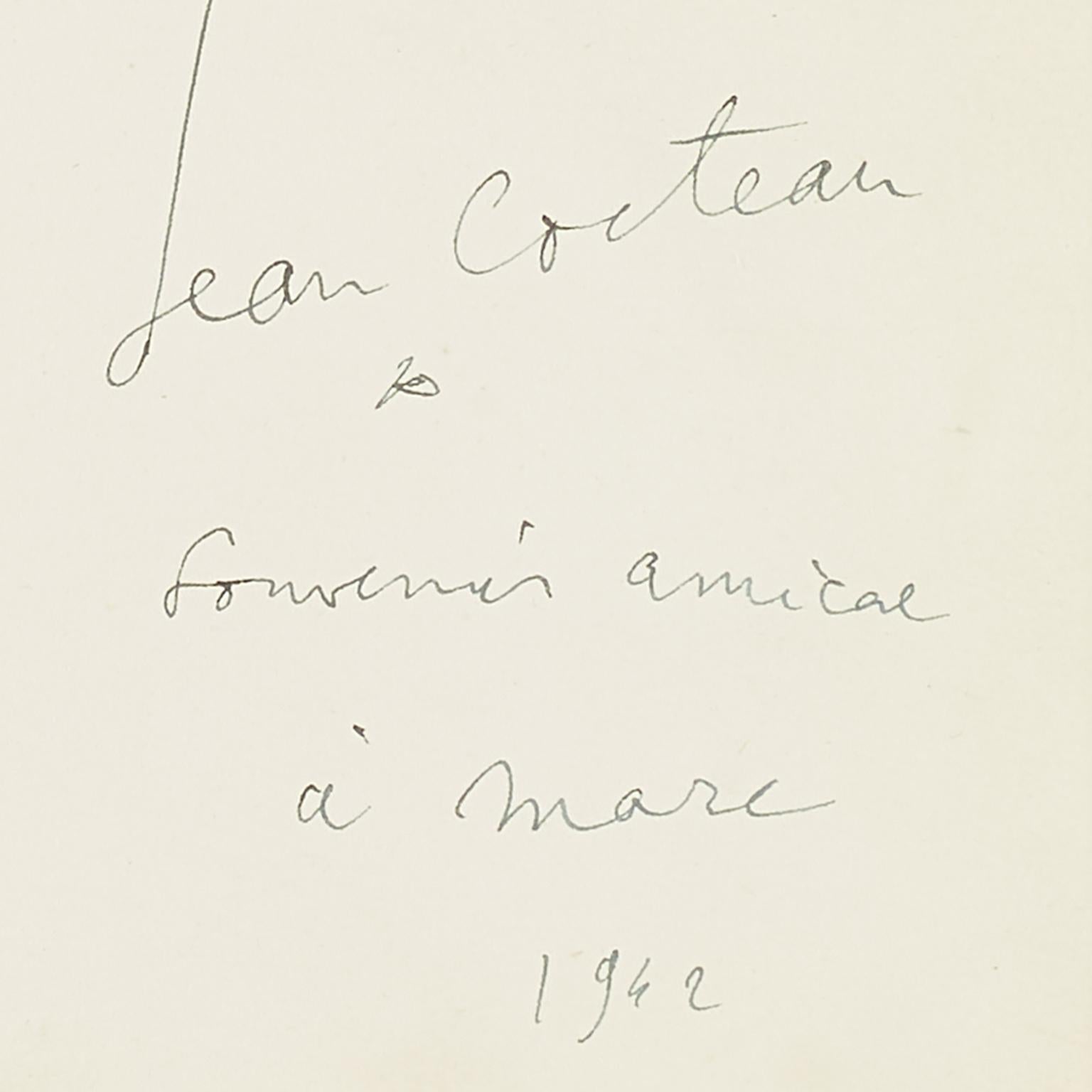 „portrait d'homme aux longs cils“ von Jean Cocteau . zertifiziert im Angebot 3