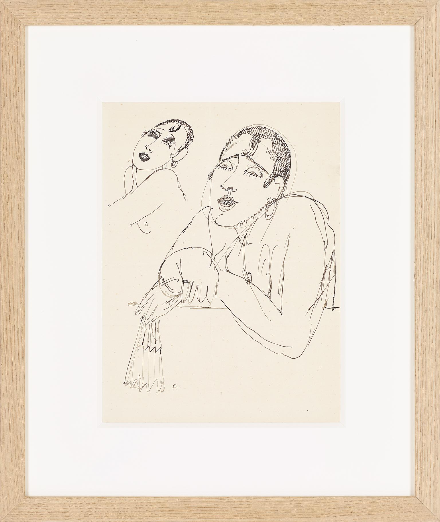 JOSEPHINE BAKER . Originalzeichnung von JEAN COCTEAU . ART DECO . (Art déco), Art, von Jean Cocteau