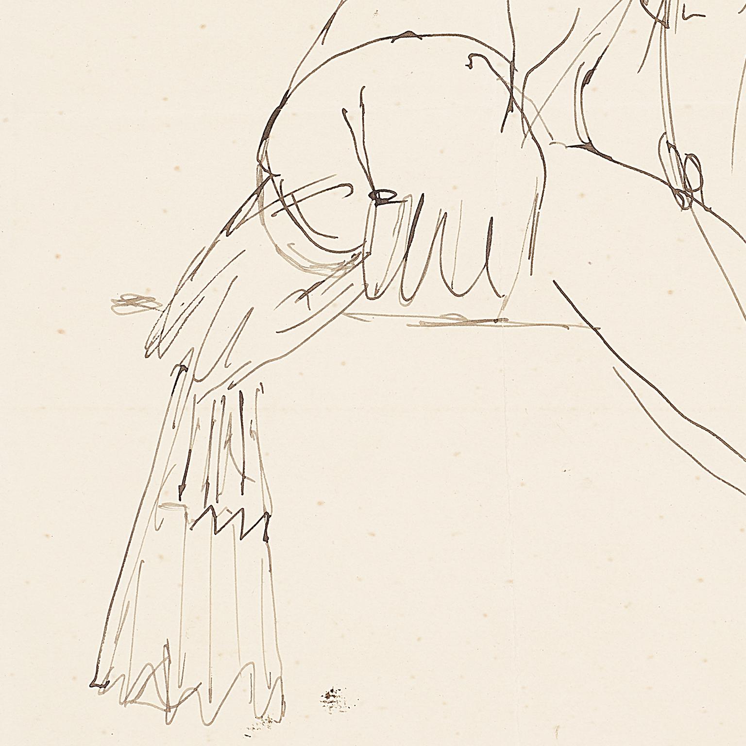 JOSEPHINE BAKER .Original drawing by JEAN COCTEAU . ART DECO . - Art Deco Art by Jean Cocteau