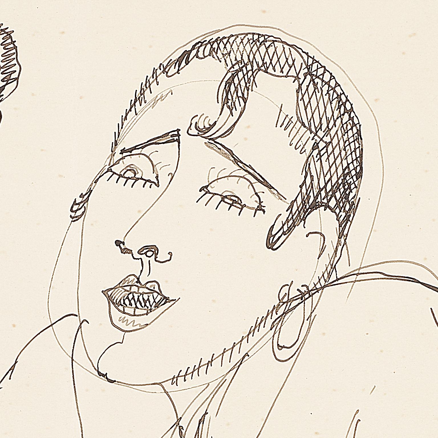 JOSEPHINE BAKER . Originalzeichnung von JEAN COCTEAU . ART DECO . im Angebot 4