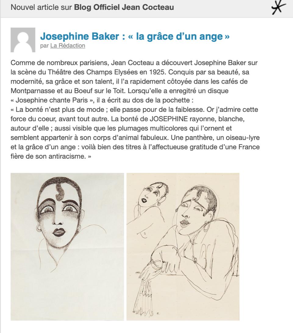 JOSEPHINE BAKER .Original drawing by JEAN COCTEAU . ART DECO . For Sale 1
